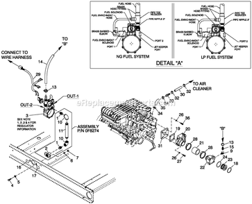 Ev Fuel System 4.2l G3 Diagram and Parts List for ST03542GNAN (4950838)(2008) Generac Generator