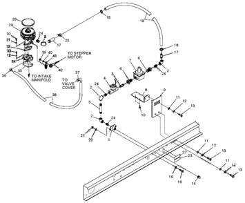 4.3l Gaseous Fuel System Diagram and Parts List for 0049140 (3728577 - 3731061)(2003) Generac Generator