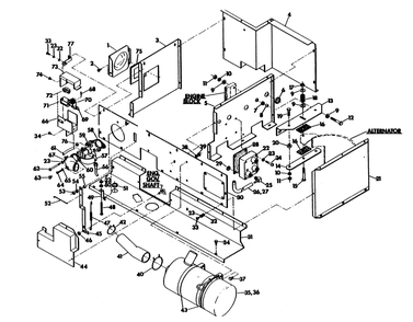 Engine Shrouding Diagram and Parts List for 6121-1  Generac Generator