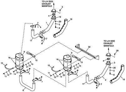 Exhaust 5.4l And 6.8l O/S C5 Diagram and Parts List for QT08054ANNNA (4842570 - 4862749)(2007) Generac Generator