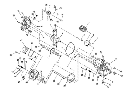 Block Assembly Diagram and Parts List for 005778-2  Generac Generator