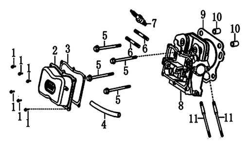 Cylinder Head Diagram and Parts List for G0066740 (8991101A - 9449953A)(2016) Generac Generator
