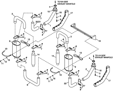Muffler 5.4l/6.8l Cpl Exhaust C3 Diagram and Parts List for ST07068ANSN (4704709 - 4705745)(2007) Generac Generator