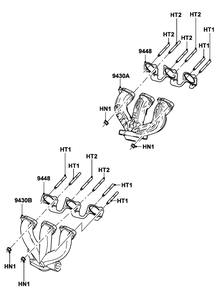 4.2l Gas Engine Exhaust Manifold Diagram and Parts List for ET04842ANAN (5614613 - 5760317)(2010) Generac Generator