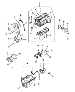 Cylinder Block And Oil Pan 1 Diagram and Parts List for 8947-1  Generac Generator