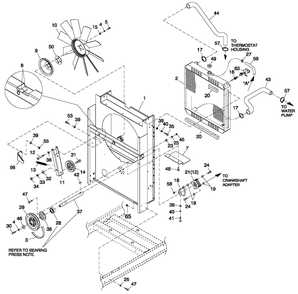 C2 Cooling Sytem And Fan Drive 1 Diagram and Parts List for ET03624JNAX (6617283 - 7029174)(2012) Generac Generator