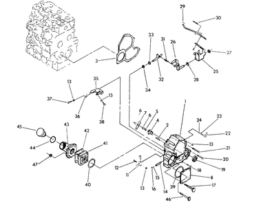 Timing Gear Housing And Governor Diagram and Parts List for 9344-1  Generac Generator