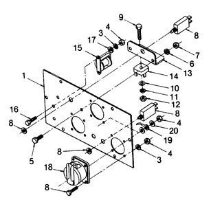 Receptacle Panel Diagram and Parts List for 1013-A  Generac Welder