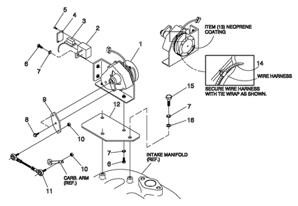 Governor Assembly Diagram and Parts List for 0052280 (4338592 - 4338602)(2006) Generac Generator