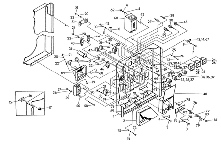 Control Panel (Front) Diagram and Parts List for 9575-1  Generac Generator