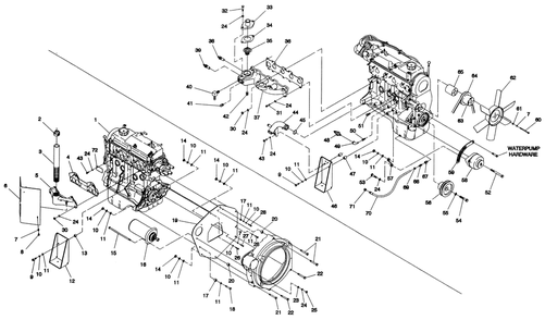 Engine Compartment Diagram and Parts List for 0041260 (3167756 - 3214478)(2014) Generac Generator
