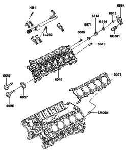 Gas Engine Cylinder Head Diagram and Parts List for ET07068ANAN (5713896 - 5713897)(2009) Generac Generator