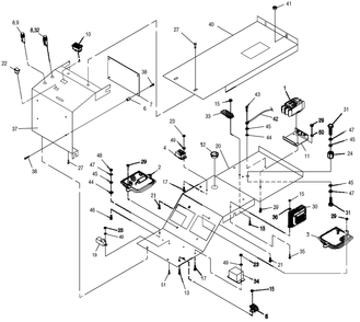 Control Panel Diagram and Parts List for 0047602 (4122034 - 5464712)(2014) Generac Generator