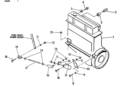 Engine Common Parts Diagram and Parts List for 9575-1  Generac Generator