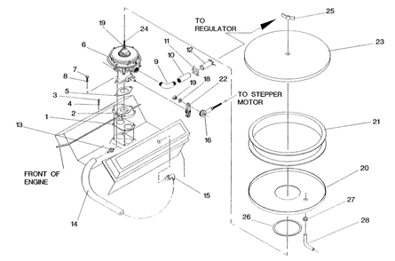 Carburetor Diagram and Parts List for 0915-3  Generac Generator