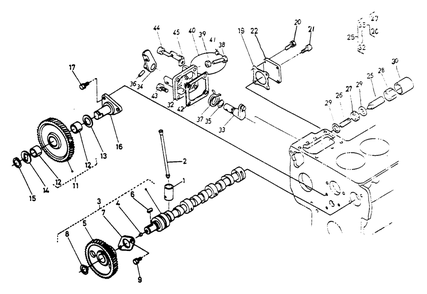 Camshaft Diagram and Parts List for 1008-B  Generac Welder