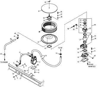 Fuel System Diagram and Parts List for 0049922 (4100779 - 4393839)(2008) Generac Generator