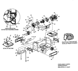 Frame Assembly Diagram and Parts List for XG8000-5800-0  Generac Generator