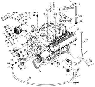 Engine Common Parts L/H Side Diagram and Parts List for QT13068ANSNA (4501304 - 4777482)(2007) Generac Generator