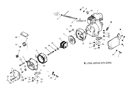 1400 Watt Ac Generator No. 65798 Diagram and Parts List for G1600 (8835-0)(8835-0) Generac Generator