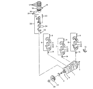 Crankshaft, Piston And Flywheel Diagram and Parts List for 9344-1  Generac Generator