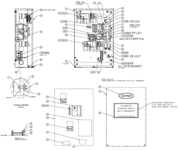Transfer Switch Assembly Diagram and Parts List for 0053183 (2007V23677)(2007) Generac Generator