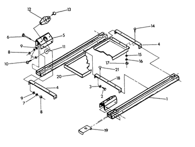 Rail Mounting Diagram and Parts List for 8950-2  Generac Generator