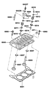 4.2l Gas Engine Cylinder Head Diagram and Parts List for ET04842ANAN (5614613 - 5760317)(2010) Generac Generator