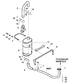 Ev Muffler Exh 2.4l G2 Turbo Diagram and Parts List for ST06024JNSN (5509896)(2009) Generac Generator