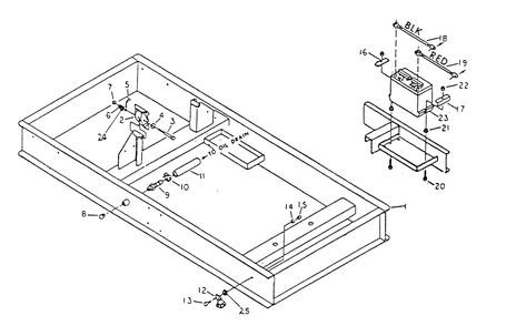 Mounting Base Diagram and Parts List for 9301-1  Generac Generator