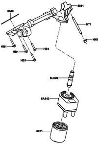 Gas Engine Oil Filter Diagram and Parts List for ET07068ANAN (5713896 - 5713897)(2009) Generac Generator