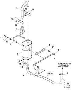Ev Muffler Exh 2.4l G2 Turbo Diagram and Parts List for 0056090 (5246790)(2008) Generac Generator