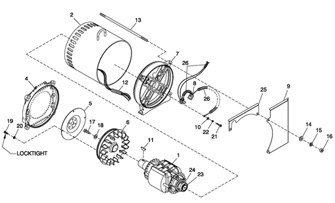 Cpl Alternator Direct Excitation Diagram and Parts List for 0053160 (2707V24502)(2007) Generac Generator
