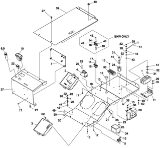 Control Panel 1 Diagram and Parts List for 0054960 (4905950 - 4911020)(2007) Generac Generator