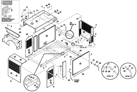 Ev Enclosure C2 Diagram and Parts List for HT04542GNAX (6708400)(2011) Generac Generator