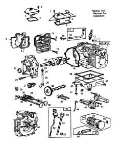 Engine Diagram and Parts List for 6931-1  Generac Generator
