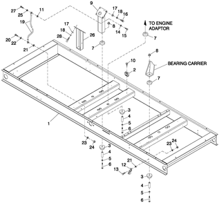 Mounting Base 6.8l 150kw Diagram and Parts List for QT08046AVAX (6266294 - 6378169)(2011) Generac Generator