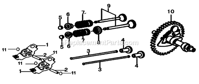 Rocker And Camshaft Diagram and Parts List for 006412R0 (8107383)(2015) Generac Generator