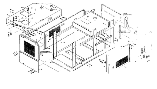 Sheet Metal Diagram and Parts List for 1006-B  Generac Welder