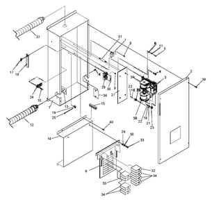Load Center Assembly Diagram and Parts List for 0046790 (3568033 - 3798919)(2014) Generac Generator