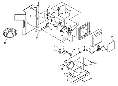 Carburetor Diagram and Parts List for 9734-3  Generac Generator