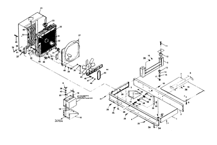 Mounting Base Diagram and Parts List for 1010-B  Generac Welder