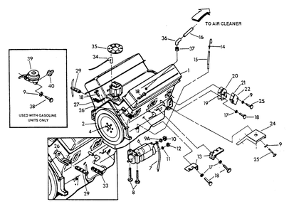 Engine Diagram and Parts List for 9301-3  Generac Generator