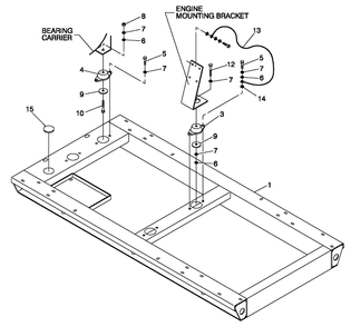 Mounting Base Diagram and Parts List for 0044741 (3580728 - 3694588)(2014) Generac Generator