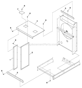 C5 Cooling System Fan Drive (2) Diagram and Parts List for QT10068JVAN (5005273)(2008) Generac Generator