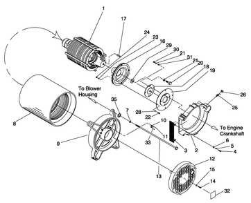 Generator Diagram and Parts List for 0044741 (3580728 - 3694588)(2014) Generac Generator