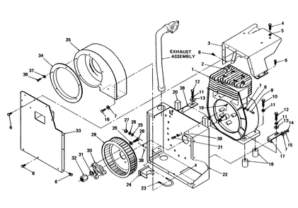 Sheet Metal Diagram and Parts List for 6897-5  Generac Generator