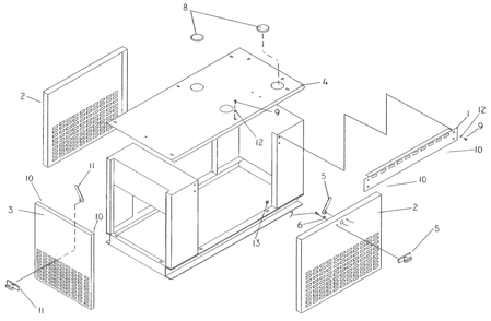 Compartment Diagram and Parts List for 0008700 (3043560)(2014) Generac Generator