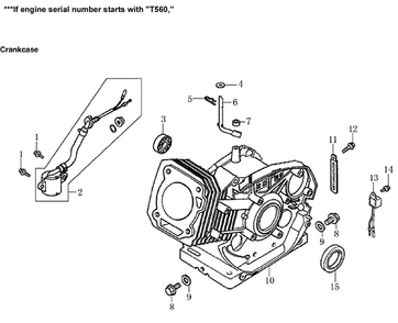 Crankcase 2 Diagram and Parts List for 005939-2  Generac Generator