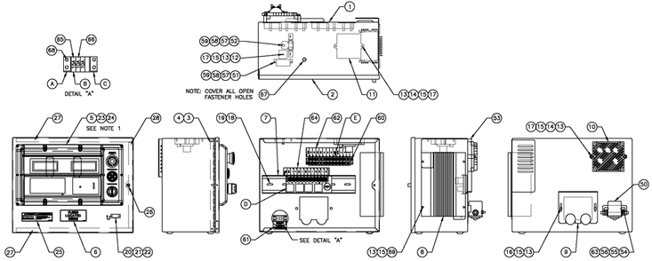 Battey Charger H-Panel 10a 12v Diagram and Parts List for QT05554AVNNA (4495265 - 4709649)(2007) Generac Generator